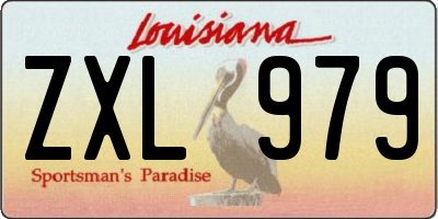 LA license plate ZXL979