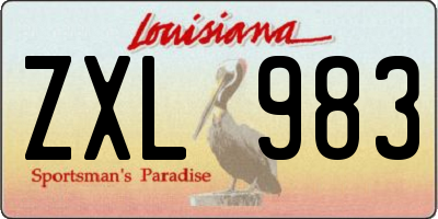 LA license plate ZXL983