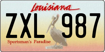 LA license plate ZXL987