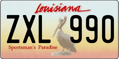 LA license plate ZXL990