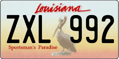 LA license plate ZXL992