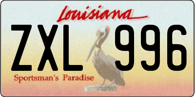 LA license plate ZXL996