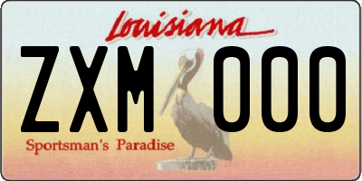 LA license plate ZXM000
