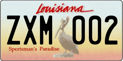 LA license plate ZXM002