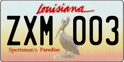 LA license plate ZXM003