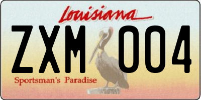 LA license plate ZXM004