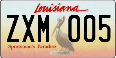 LA license plate ZXM005