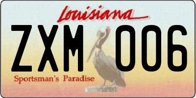 LA license plate ZXM006