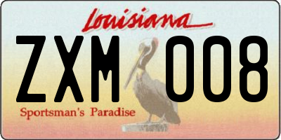 LA license plate ZXM008