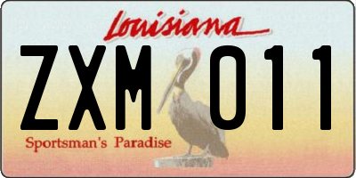 LA license plate ZXM011