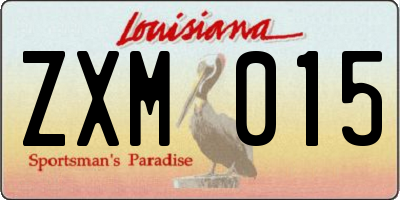 LA license plate ZXM015