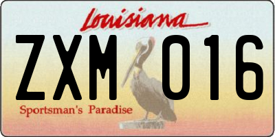 LA license plate ZXM016
