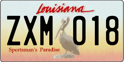 LA license plate ZXM018