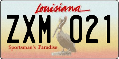 LA license plate ZXM021