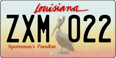 LA license plate ZXM022