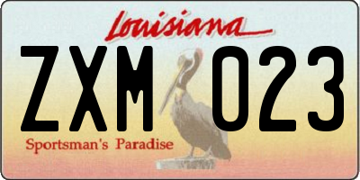 LA license plate ZXM023