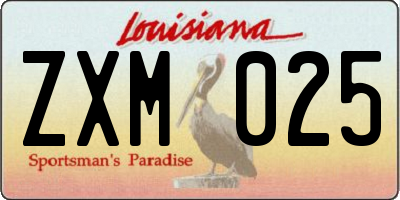 LA license plate ZXM025