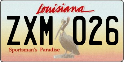 LA license plate ZXM026