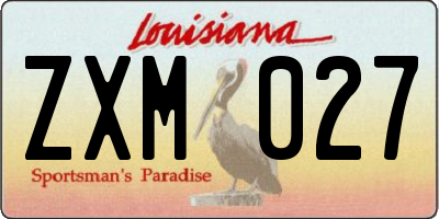 LA license plate ZXM027