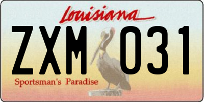 LA license plate ZXM031
