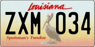 LA license plate ZXM034