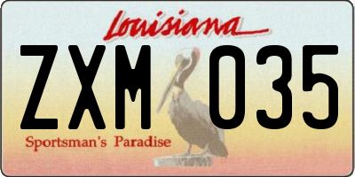 LA license plate ZXM035