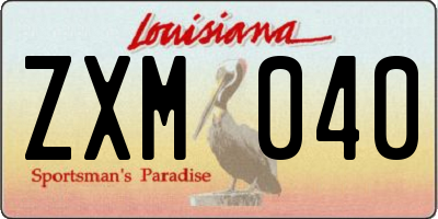 LA license plate ZXM040