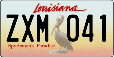 LA license plate ZXM041