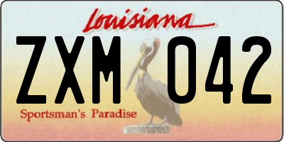 LA license plate ZXM042