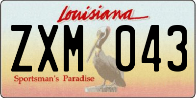 LA license plate ZXM043