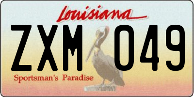 LA license plate ZXM049