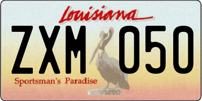 LA license plate ZXM050