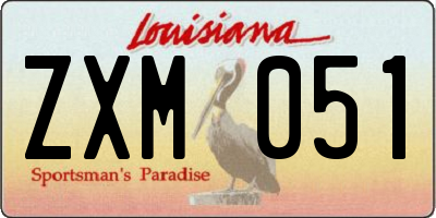 LA license plate ZXM051