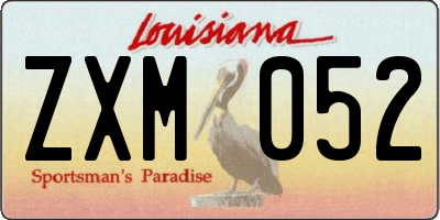 LA license plate ZXM052