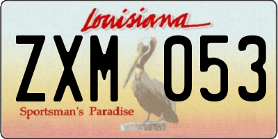 LA license plate ZXM053