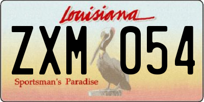 LA license plate ZXM054