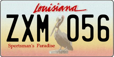 LA license plate ZXM056