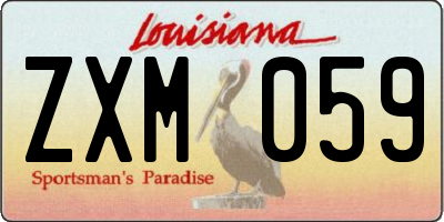 LA license plate ZXM059
