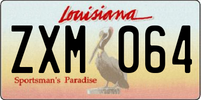 LA license plate ZXM064