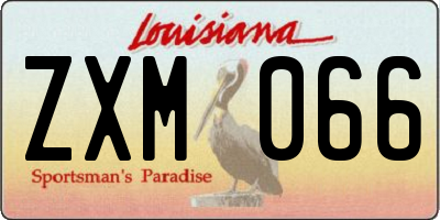 LA license plate ZXM066