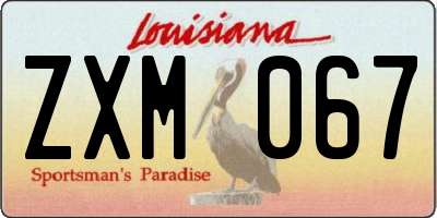 LA license plate ZXM067