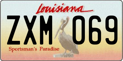 LA license plate ZXM069