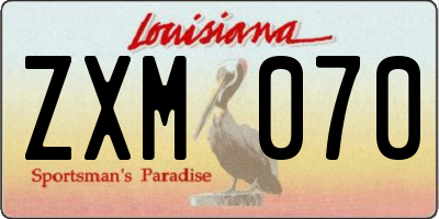 LA license plate ZXM070