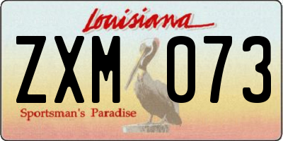 LA license plate ZXM073