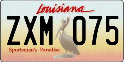 LA license plate ZXM075