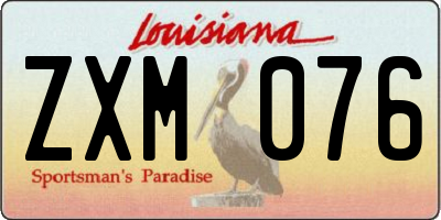 LA license plate ZXM076