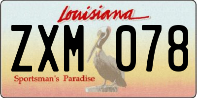 LA license plate ZXM078