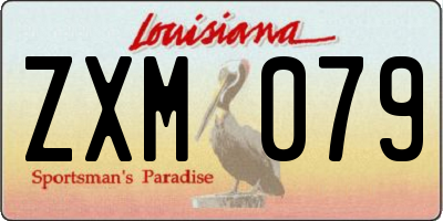 LA license plate ZXM079