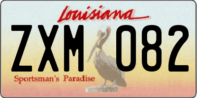 LA license plate ZXM082