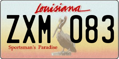 LA license plate ZXM083